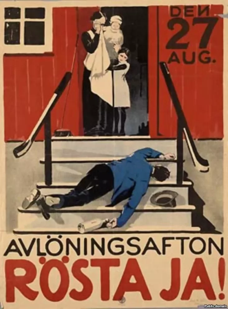 Плякат на карысьць "сухога закону" у Швэцыі, 1922