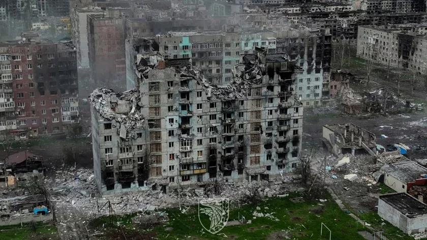 Разрушенный Бахмут. Фото: пресс-служба бригады «Холодный Яр»