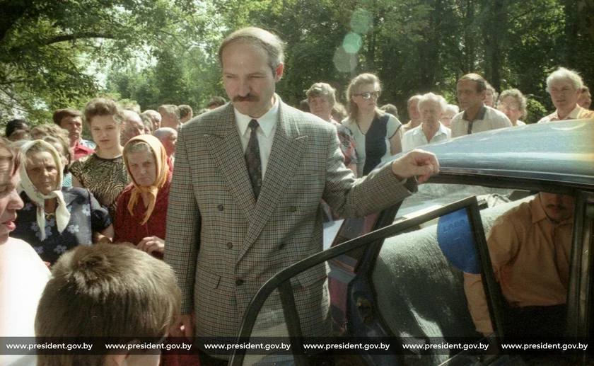 Alaksandr Łukašenka ŭ Škłovie ŭ čas prezidenckich vybaraŭ. Fota: president.gov.by