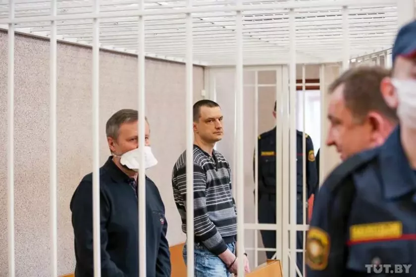 Илья Карпович и Александр Шарак во время оглашения приговора в суде. Минск, май 2020 года. Фото: TUT.BY