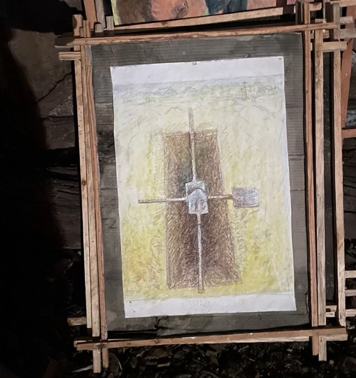 Лопаты на могиле. Картина Ивана Супрунчика