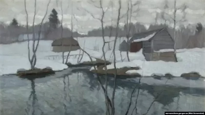 Выкрадзеная расейцамі карціна «Пэйзаж» Вітольда Бялыніцкага-Бірулі