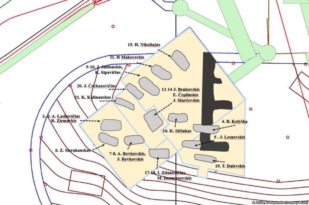 Schiema pachavańniaŭ na Zamkavaj hary